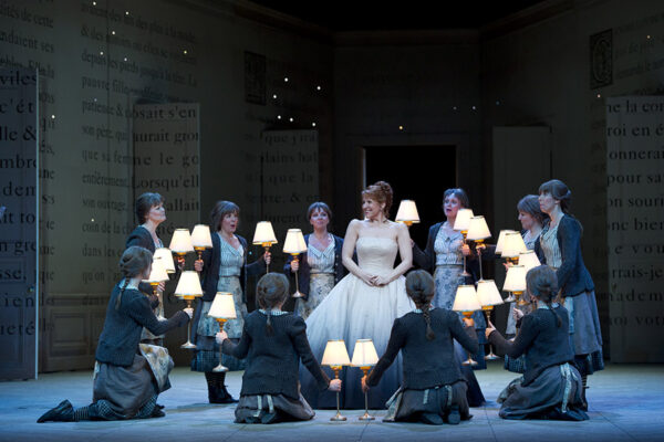 Joyce DiDonato as Cendrillon in The Royal Opera production of Cendrillon (2011) by Jules Massenet (1842-1912), with direction and costume design by Laurent Pelly, set designs by Barbara de Limburg, and lighting by Duane Schuler performed at the Royal Opera House, Covent Garden on 1 July 2011.
ARPDATA ; 
CENDRILLON by Massenet ;
Joyce DiDonato (as Cendrillon) ; 
The Royal Opera ; 
At the Royal Opera House, London, UK ; 
1 July 2011 ; 
Credit: Bill Cooper / Royal Opera House / ArenaPAL